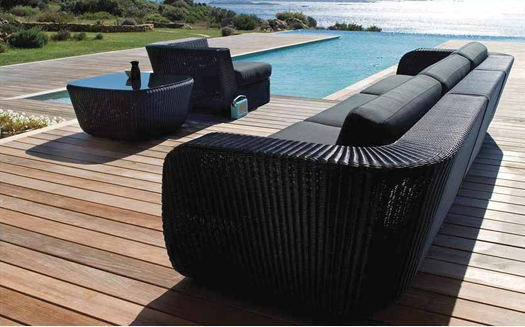 Luxury Outdoor Curved Wicker Sofa Set