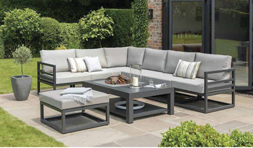 Luxury Outdoor Aluminum L-Shaped Corner Sofa Set