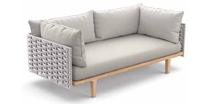 Wooden Frame Woven Panel Sofa