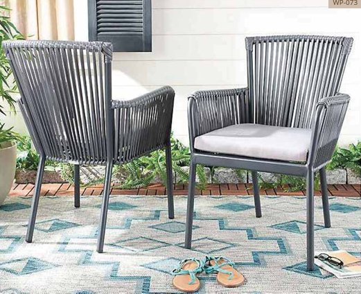 High-Back Rope Woven Outdoor Armchair