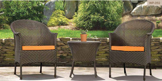 Brown rattan 2-seater bistro set