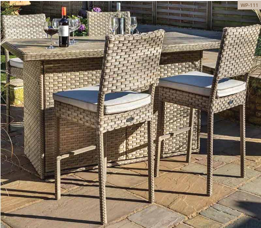 Tan rattan bar set